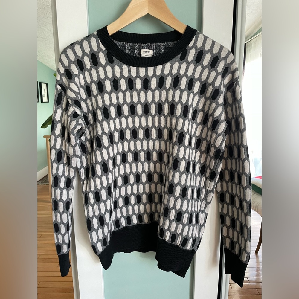 Wilfred Monochrome b&w&g Geometric Sweater